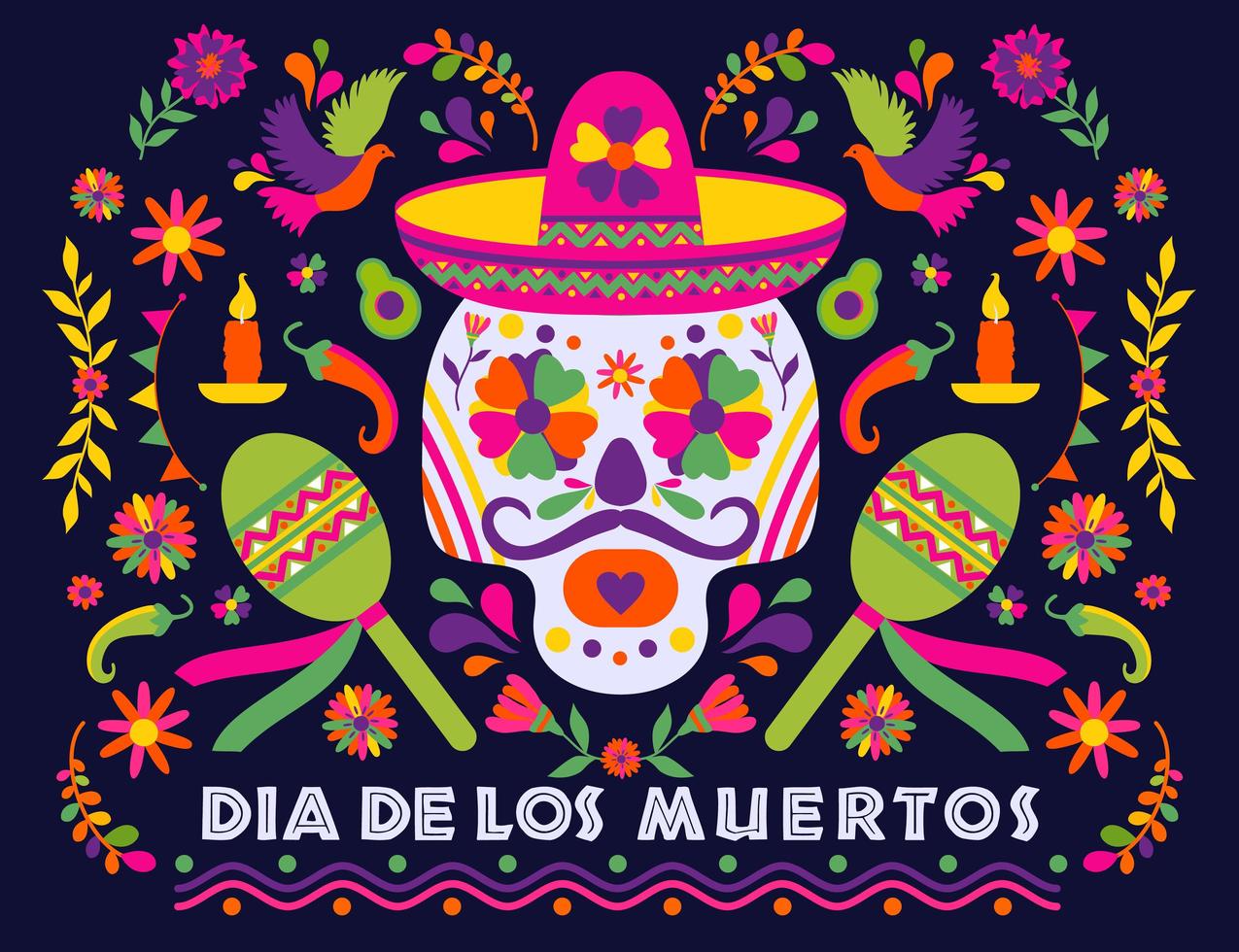 Dias de los Muertos background vector