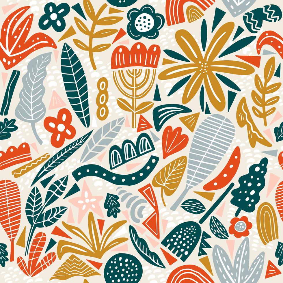 Autumn floral seamless pattern vector