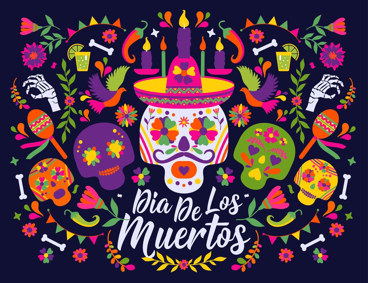 Dias de los Muertos background vector