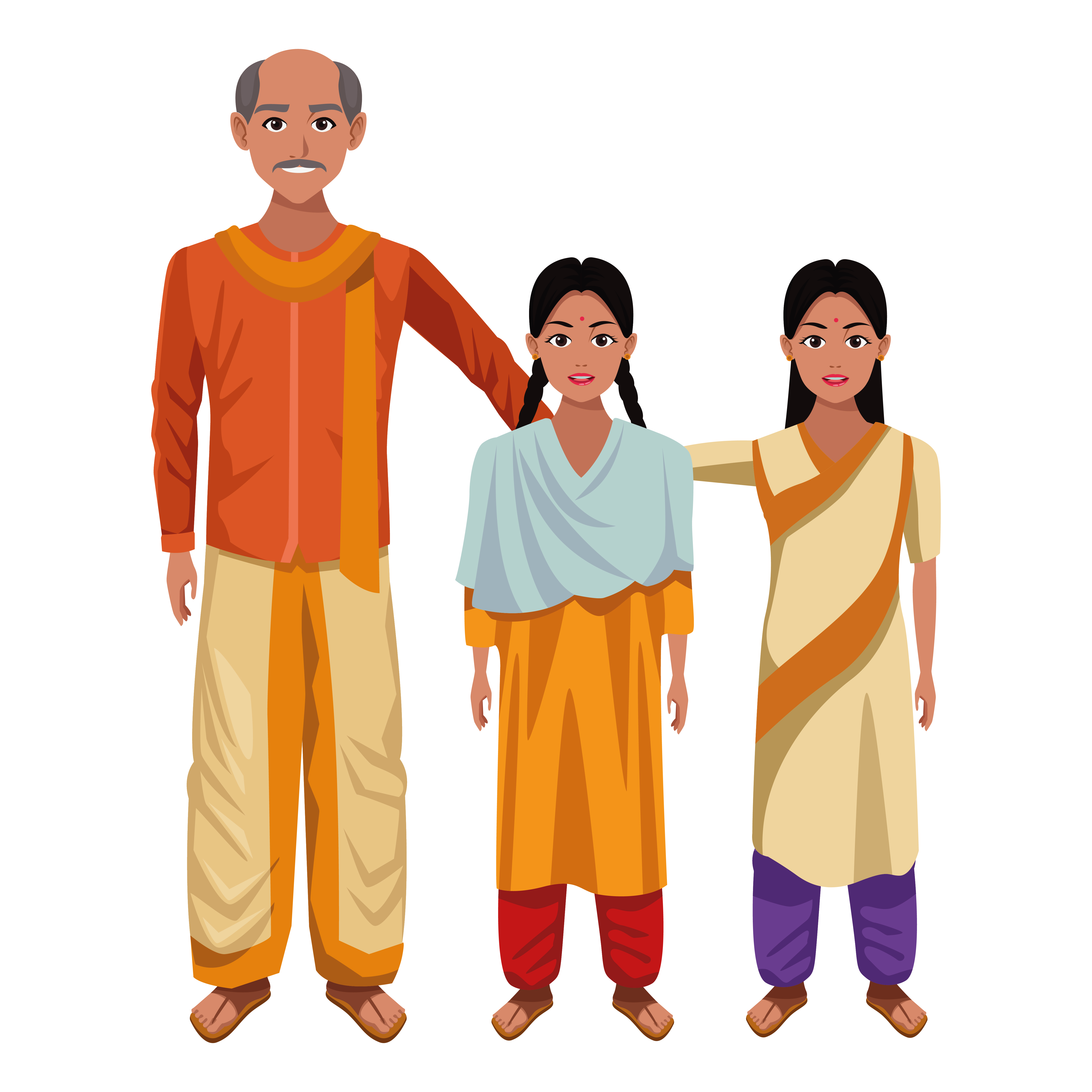 Indian family cartoon characters 1503577 Vector Art at Vecteezy