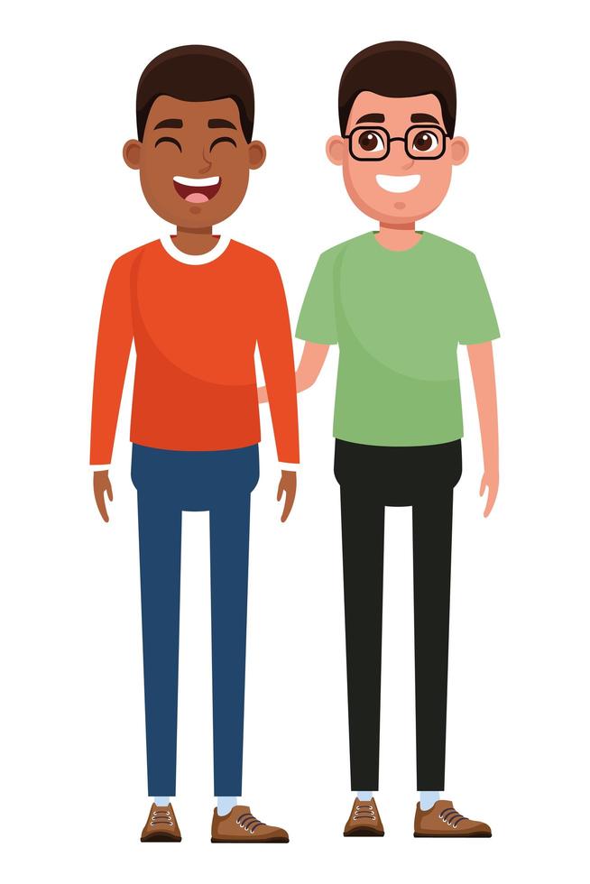 Men cartoon characters portrait vector