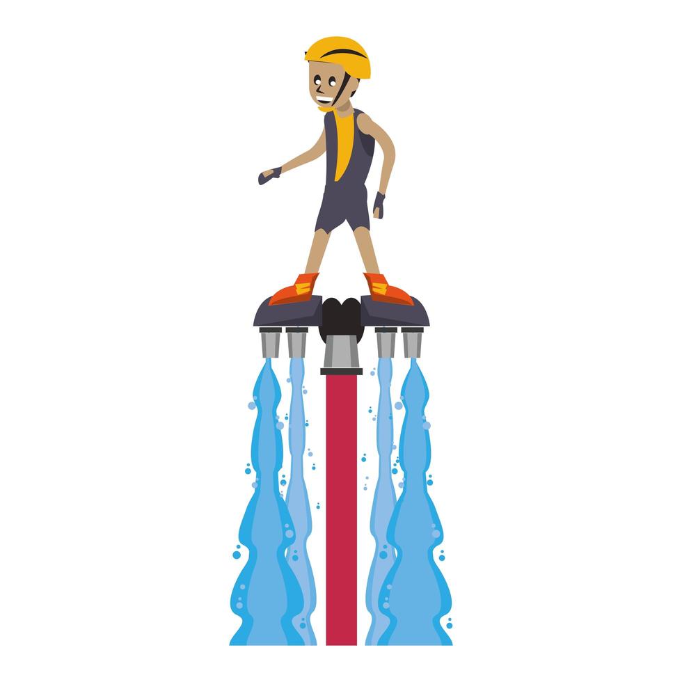 deportes extremos acuáticos con personaje de dibujos animados vector