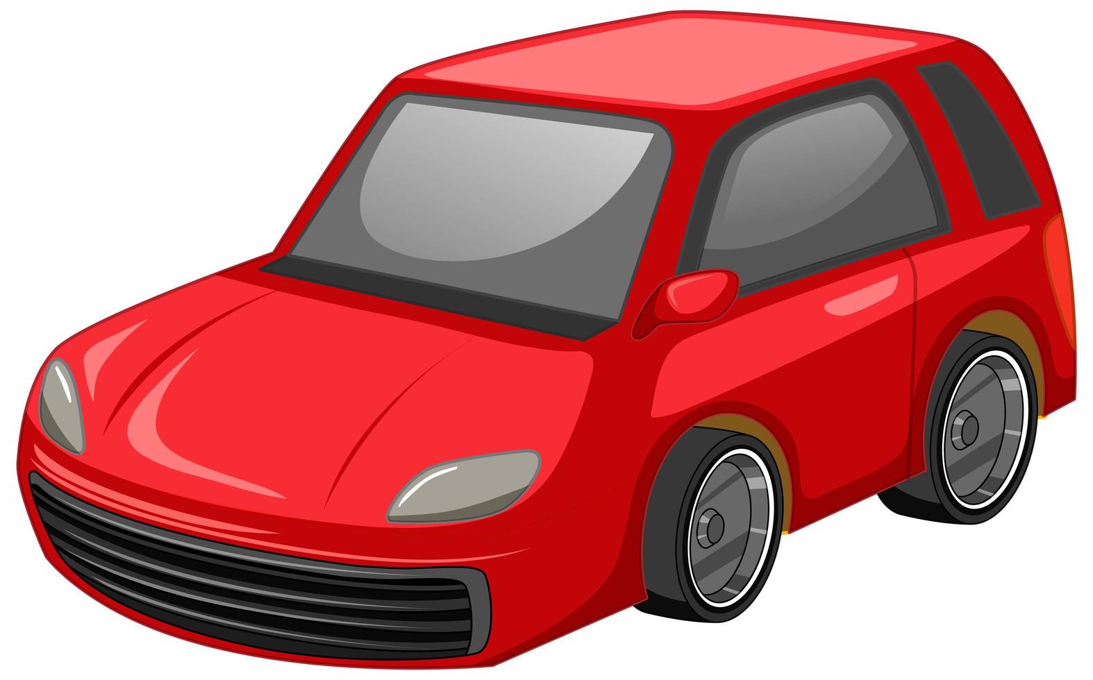 Red car cartoon style isolated on white background vector