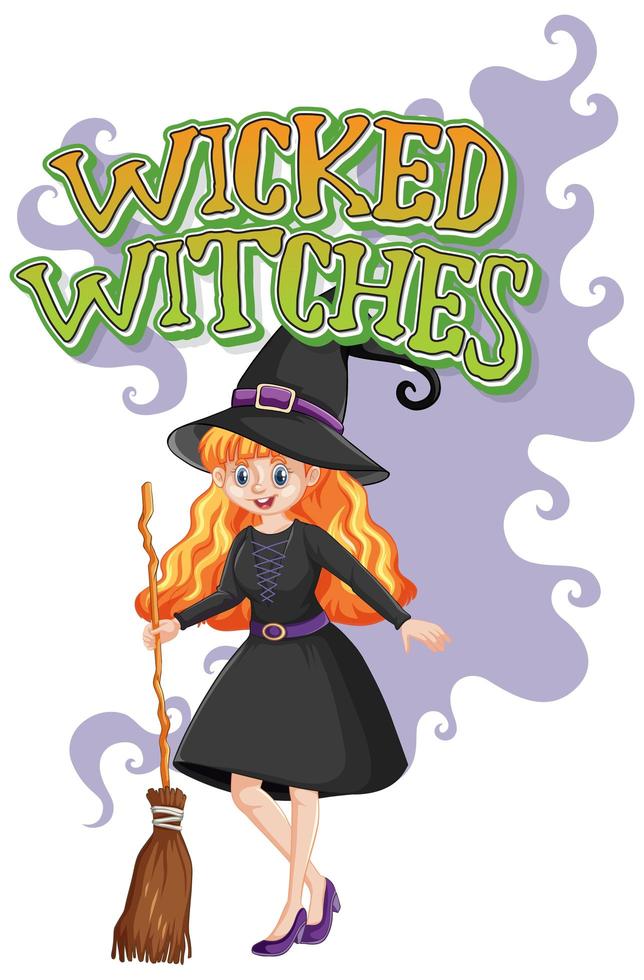 Wicked witches logo on white background vector