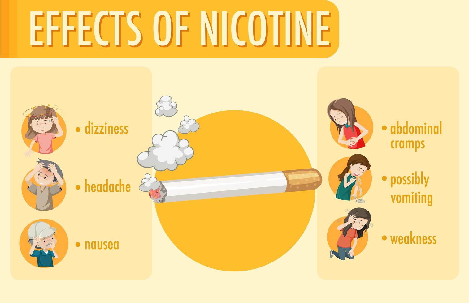 efectos de la infografía de información de nicotina vector