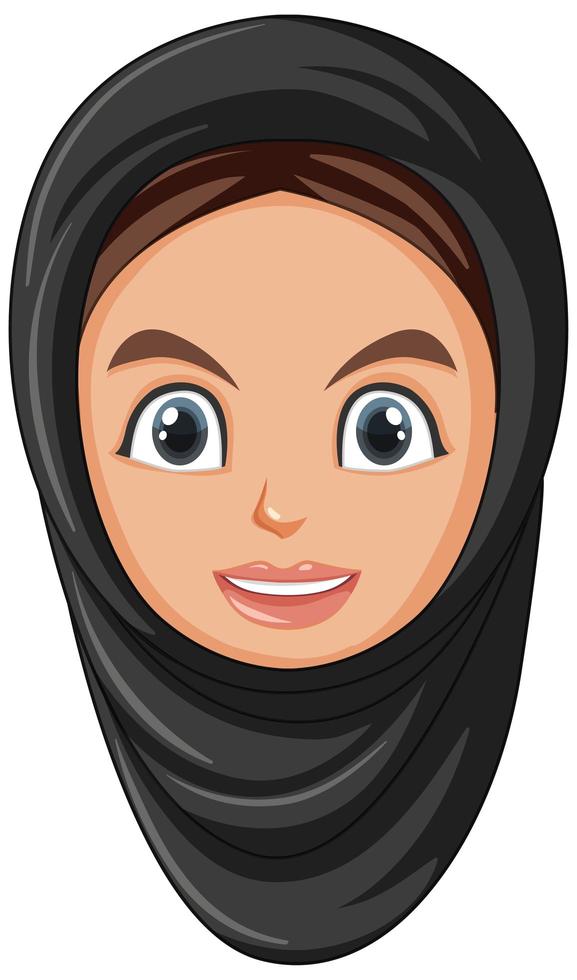 Happy Muslim girl head vector