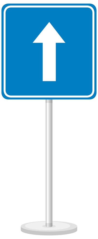One way traffic sign with stand isolated on white background vector