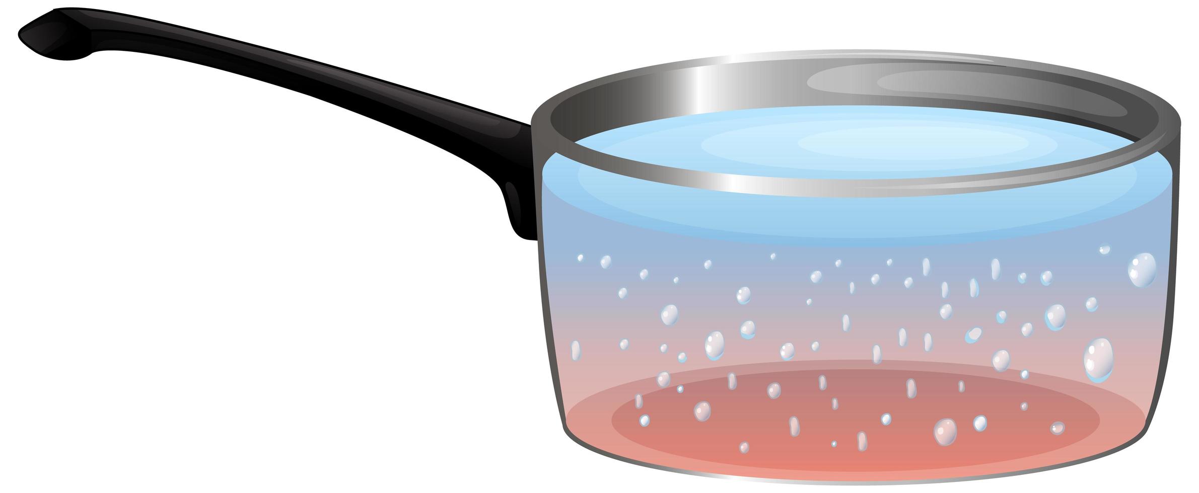Boiling water in the pot vector