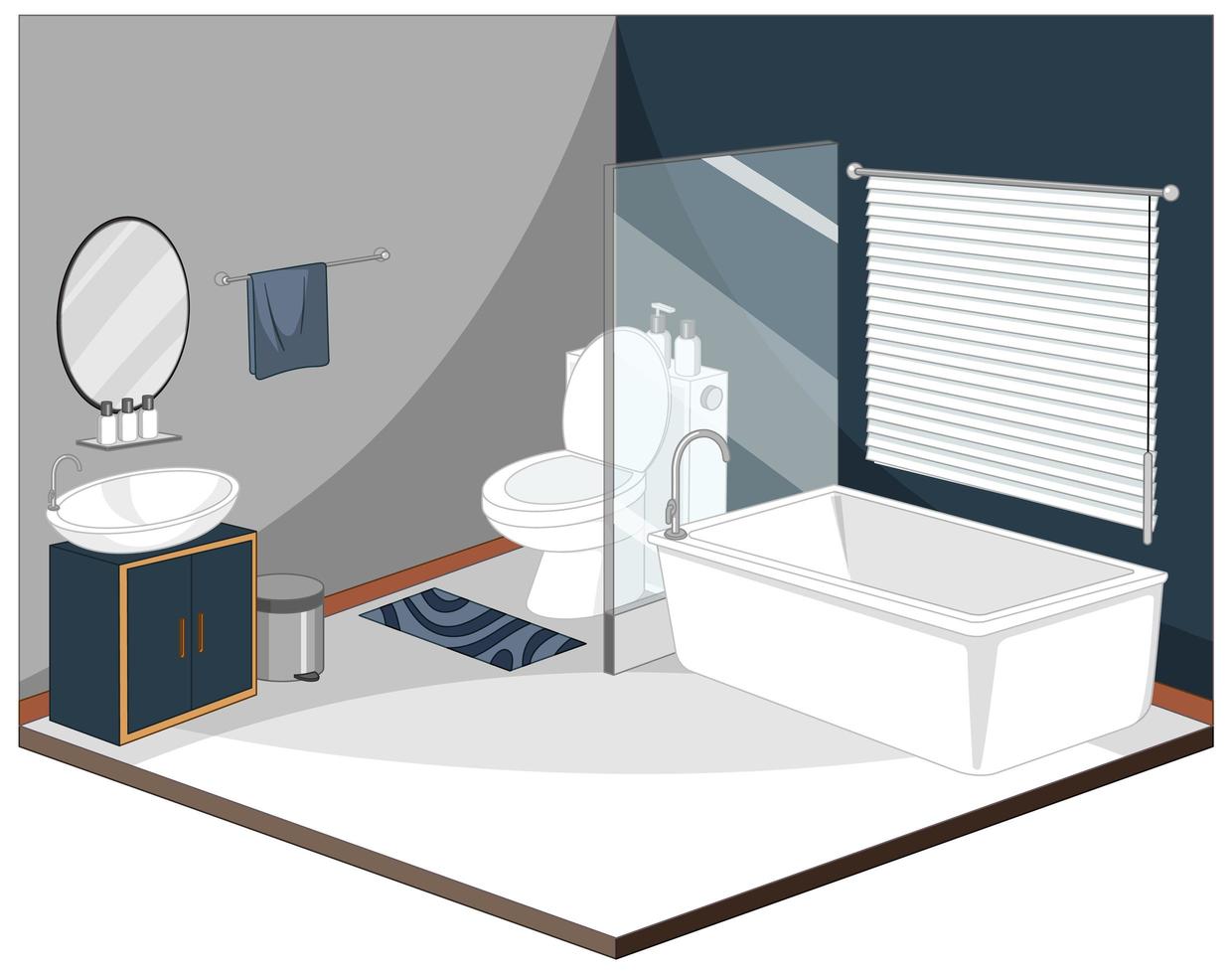 Bathroom interior with furniture vector