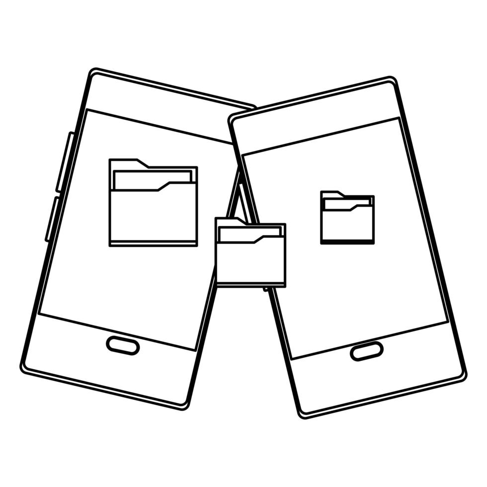 icono de teléfono inteligente y comunicación móvil vector