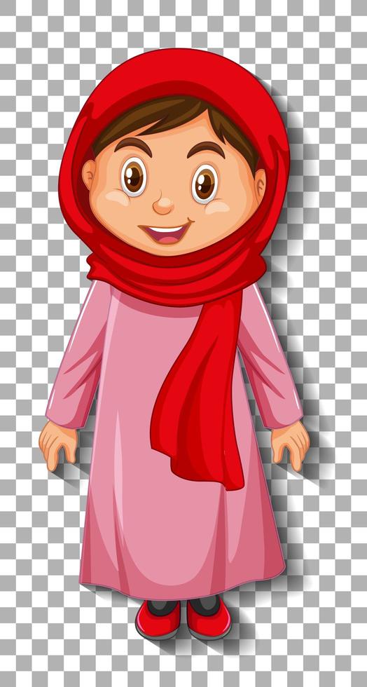 Beautiful arabic lady cartoon character vector