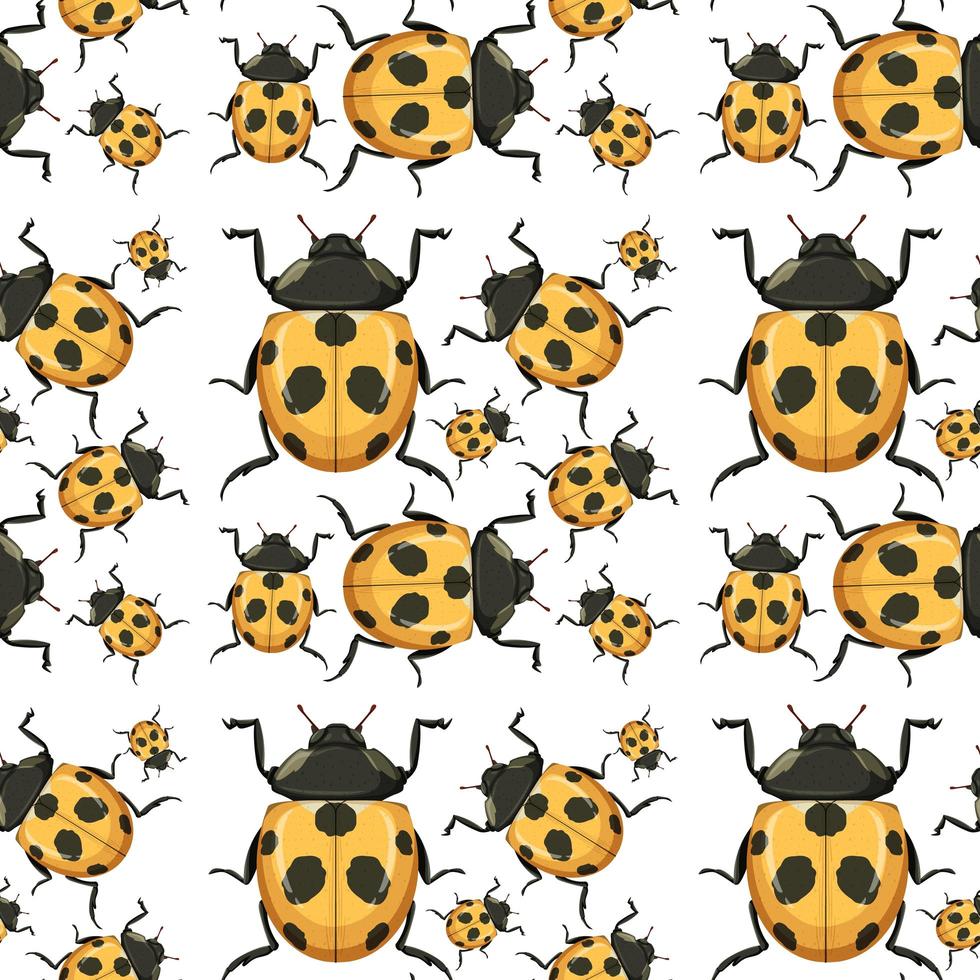 Ladybug on seamless background vector