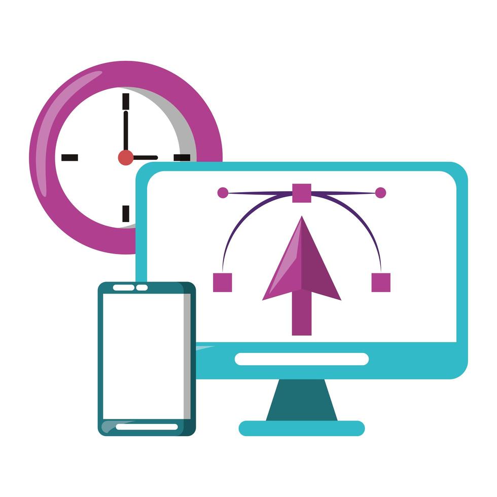 Arts and graphic design school digital tools vector