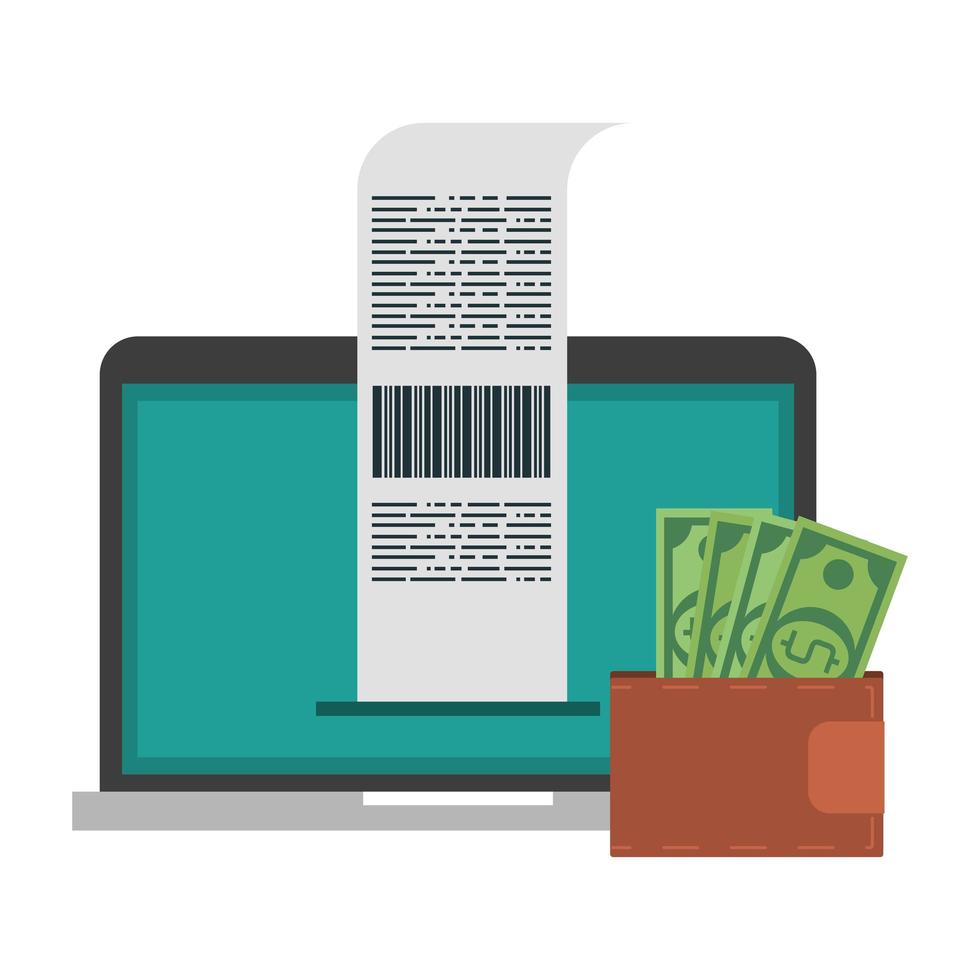 composición de tecnología de pago y compras en línea vector