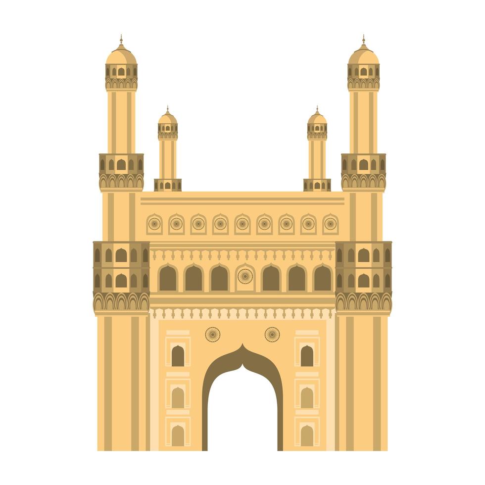 Gateway Indian national building isolated vector