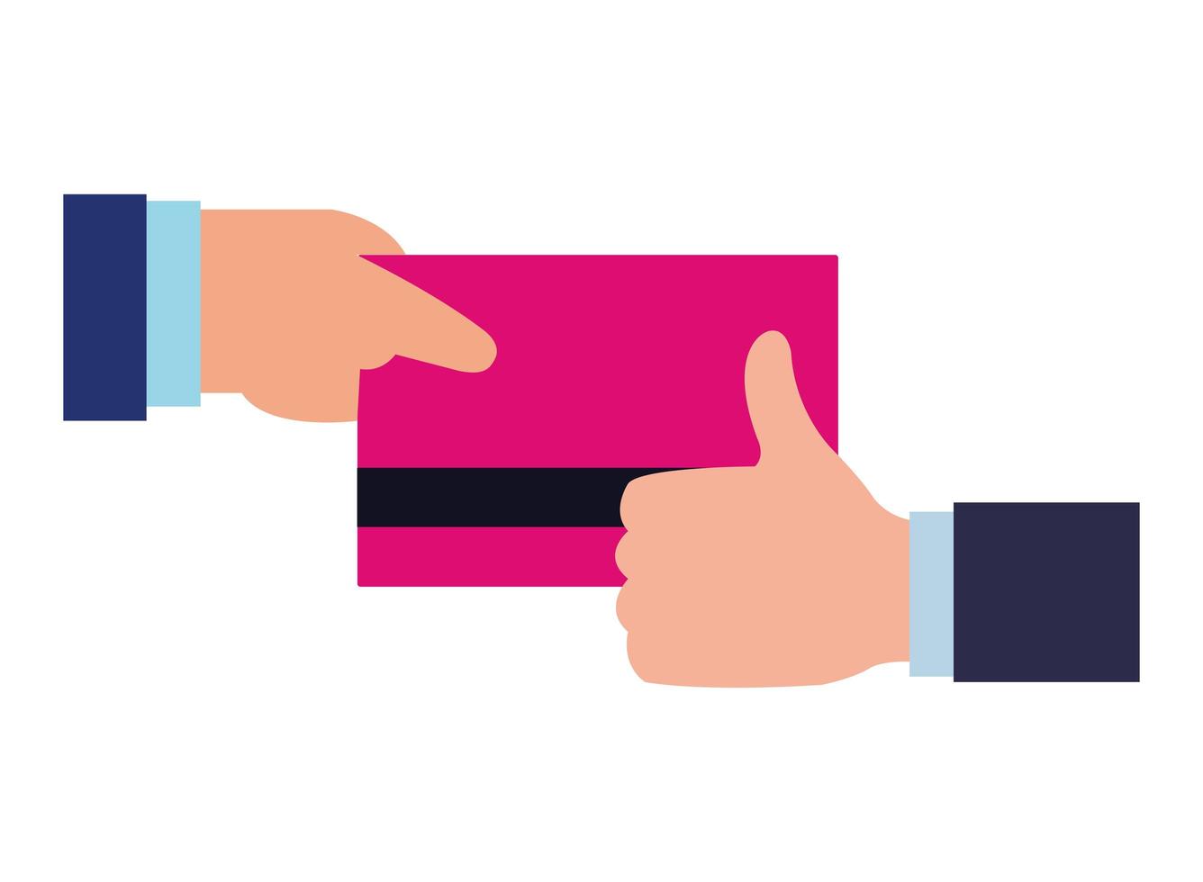 Hand holding a credit card vector