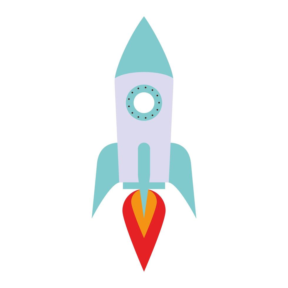 Spaceship rocket isolated cartoon icon vector