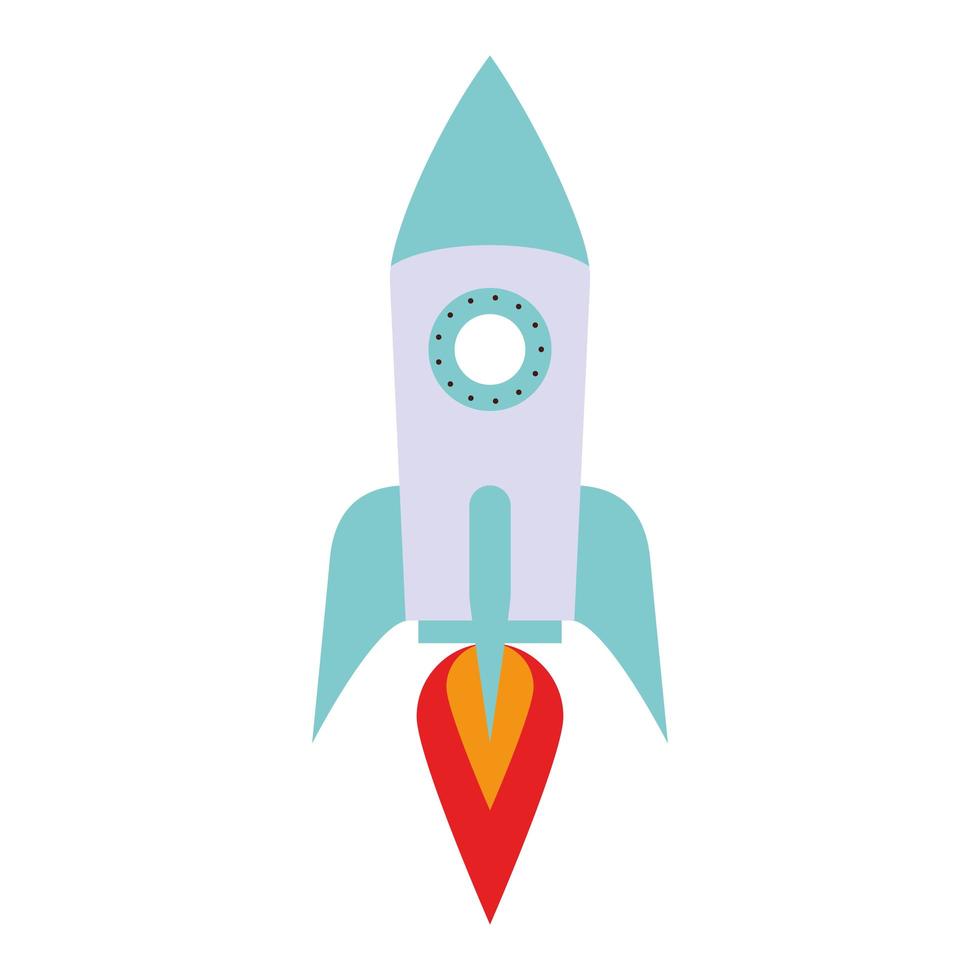 Spaceship rocket isolated cartoon icon vector