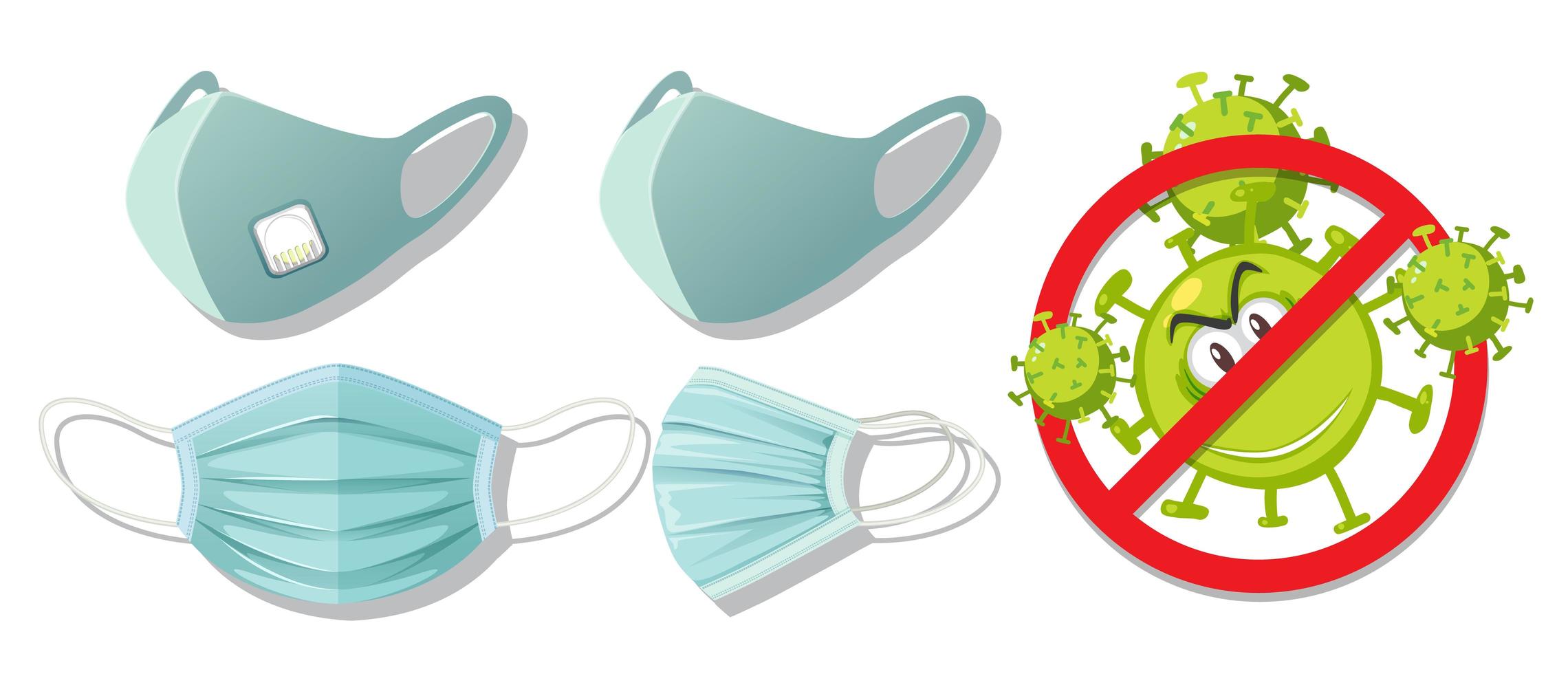 Stop virus by wearing mask vector