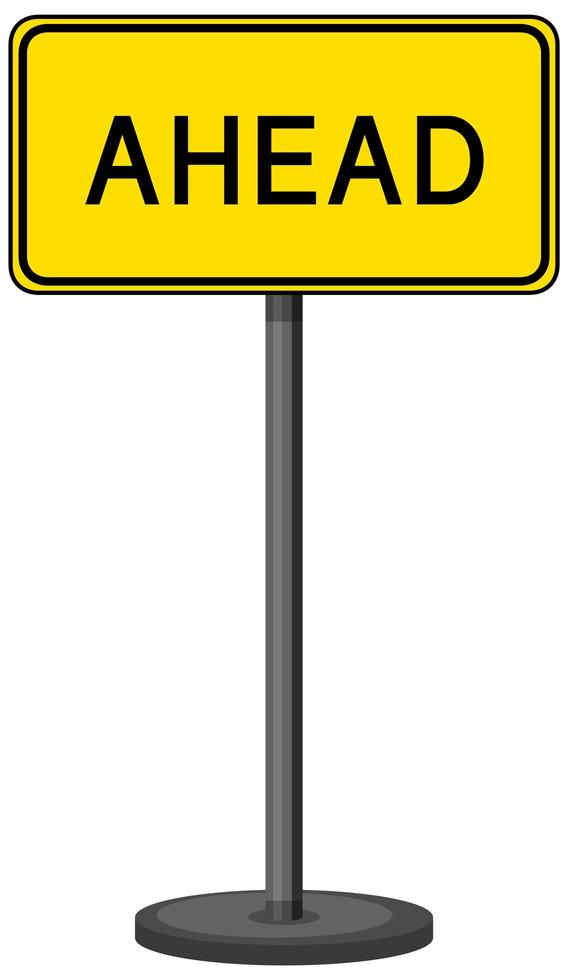 Yellow traffic warning sign on white background vector