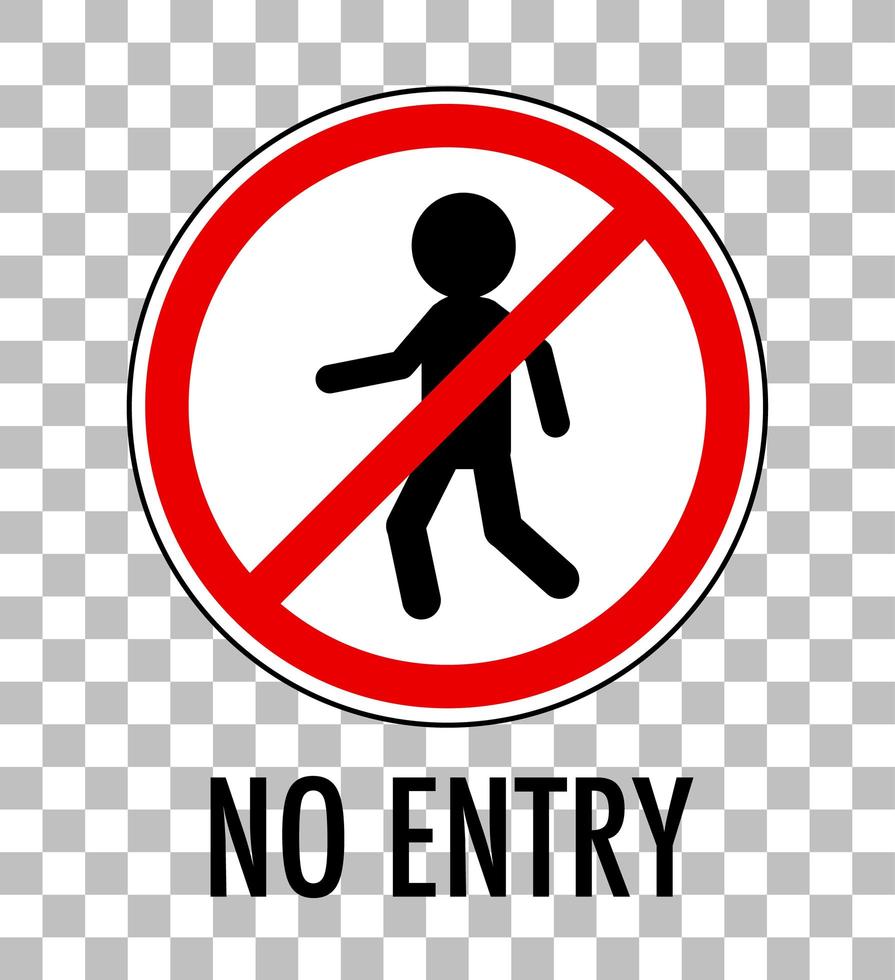 No entry sign isolated on transparent background vector