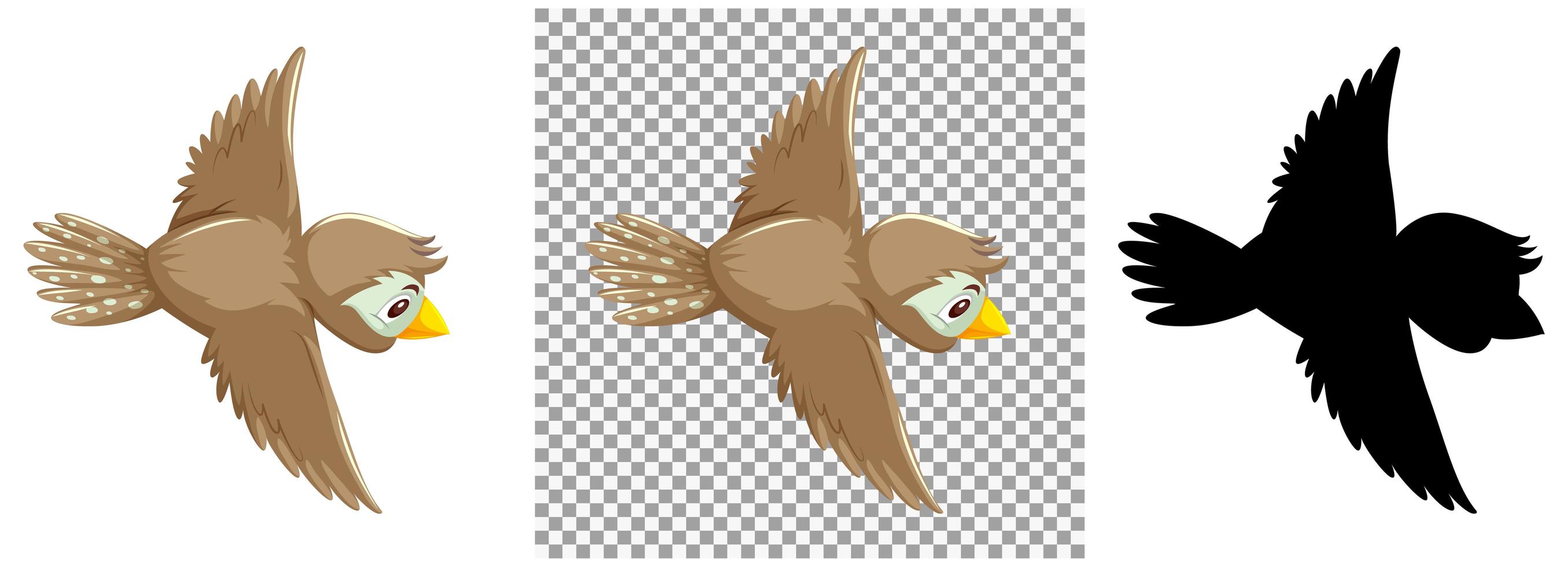 Cute sparrow bird cartoon character vector