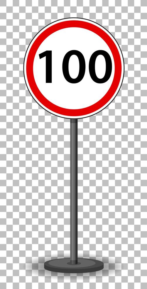 Red traffic sign on transparent background vector