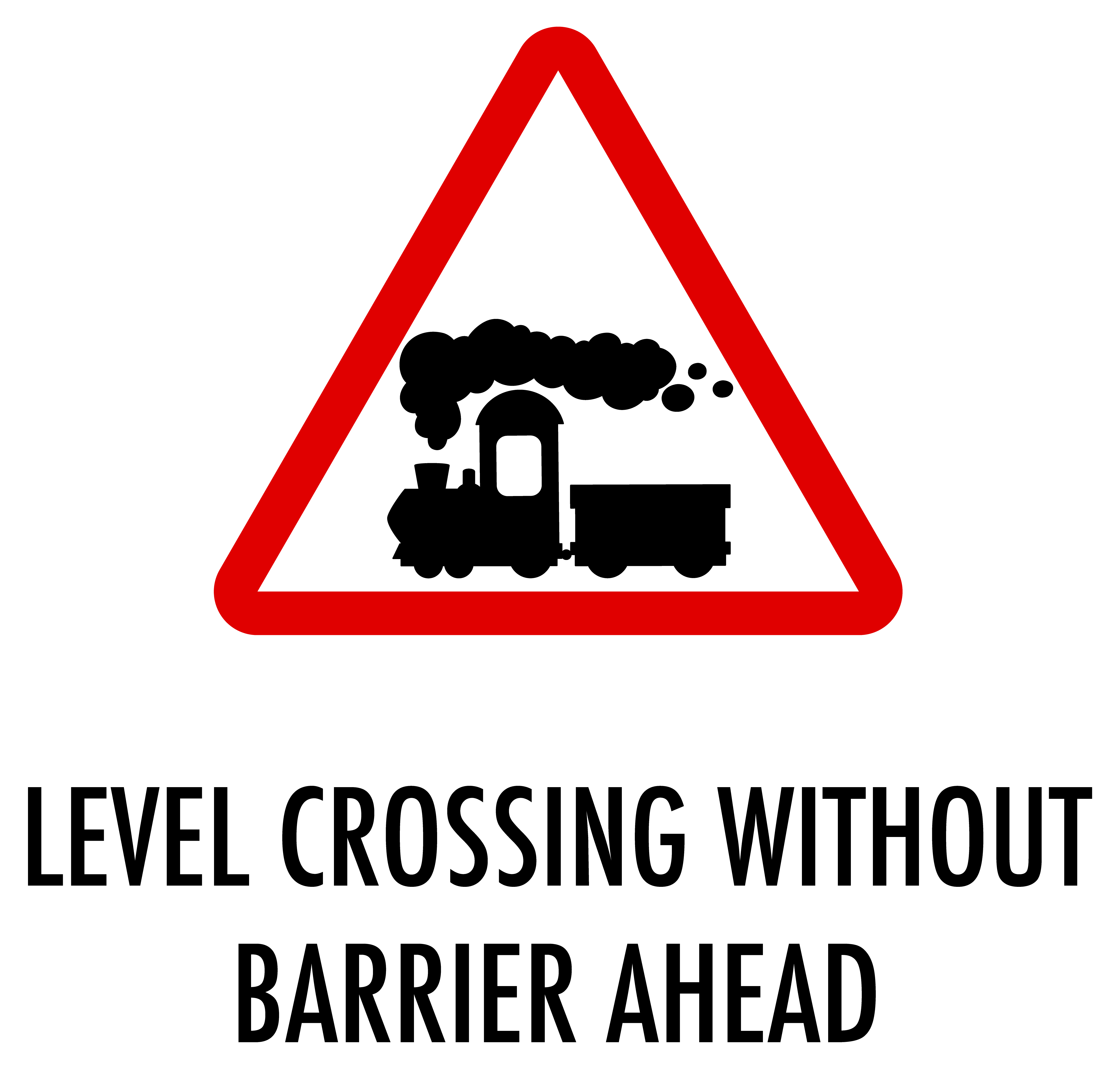 Level Crossing Without Barrier Ahead Sign On White Background Vector Art At Vecteezy