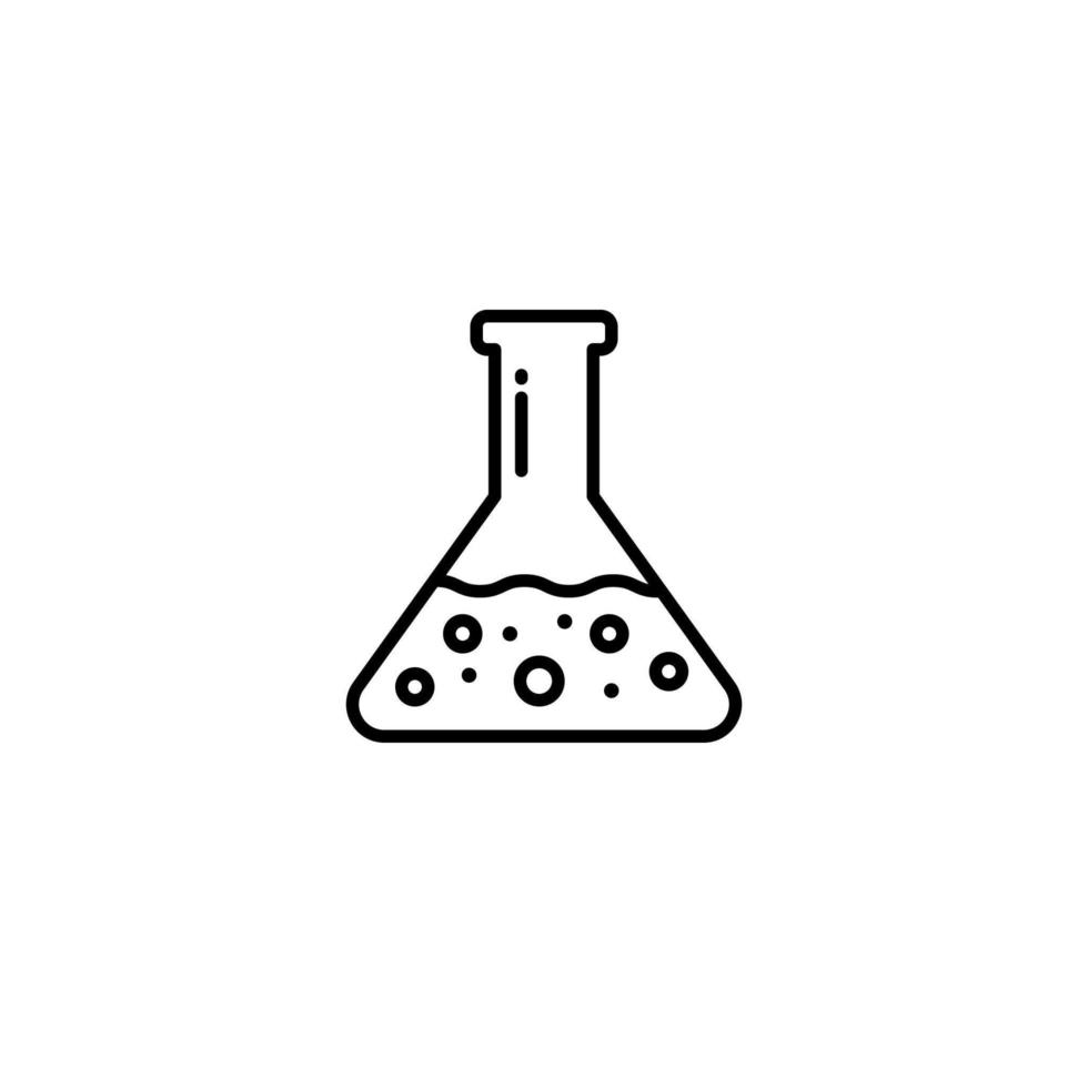 Chemical flask icon vector