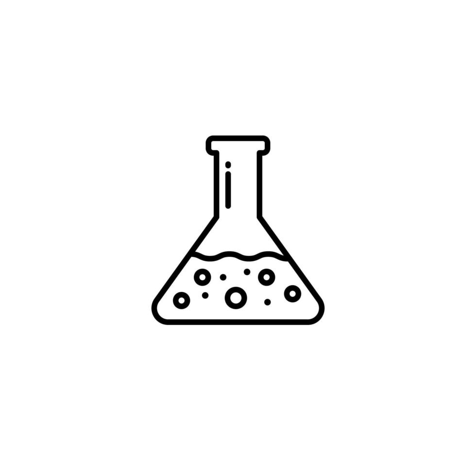 Chemical flask icon vector