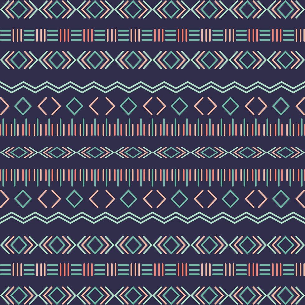 Aztec tribal seamless pattern with geometric elements vector