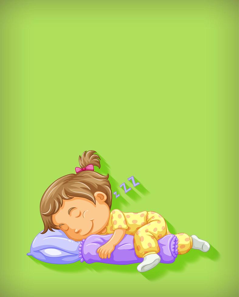 Cute girl sleeping cartoon character isolated vector