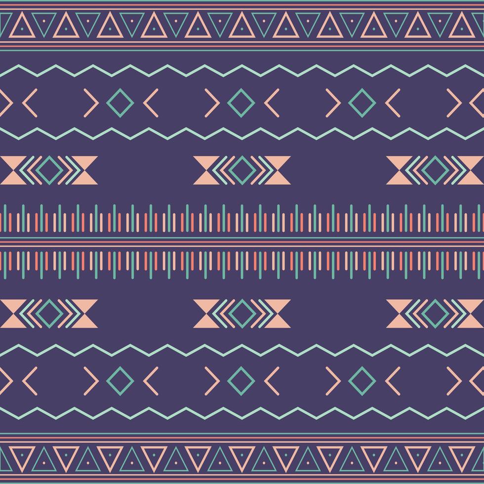 Aztec tribal seamless pattern with geometric elements vector
