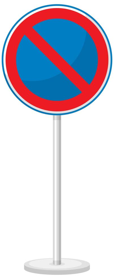 No parking traffic sign with stand isolated on white background vector