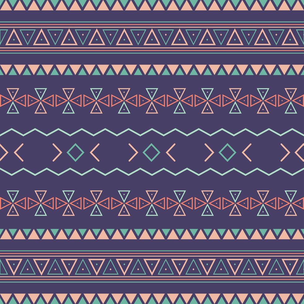 Aztec tribal seamless pattern with geometric elements vector