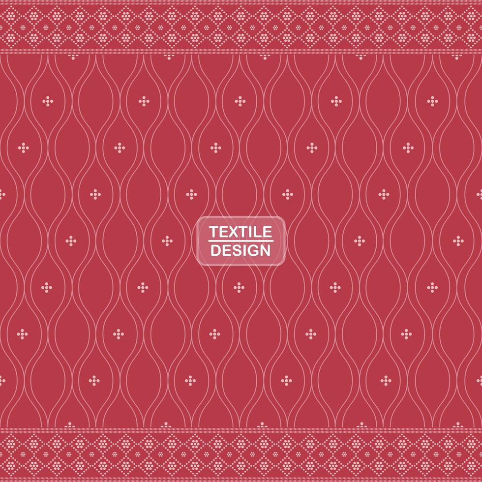 Red seamless traditional textile bandhani sari border pattern vector