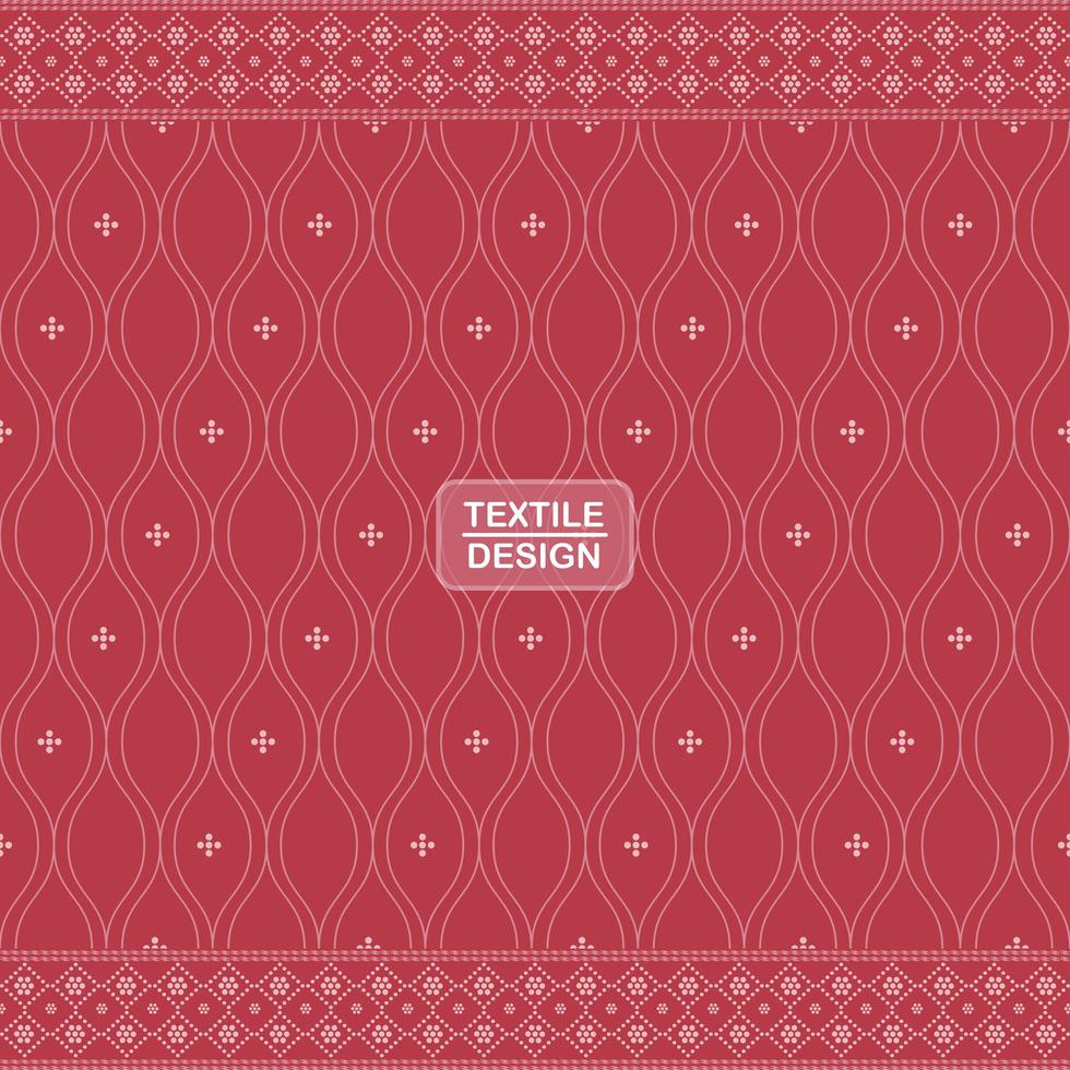 Red seamless traditional textile bandhani sari border pattern vector