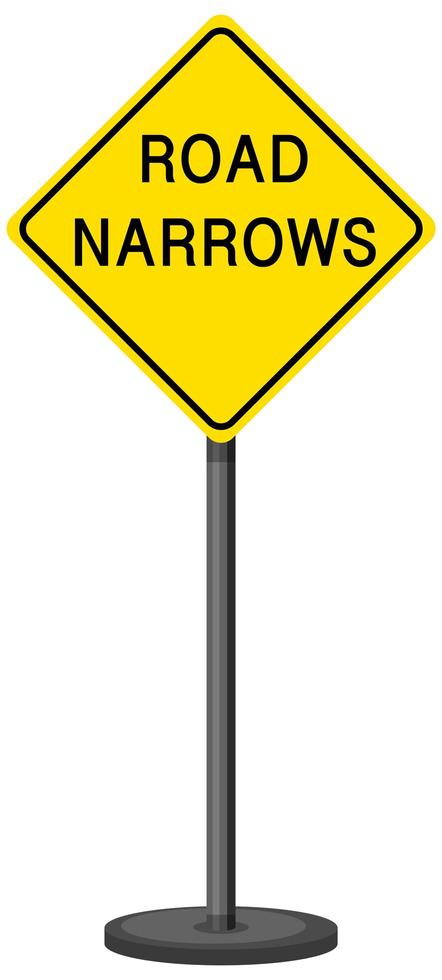 Yellow traffic warning sign on white background vector