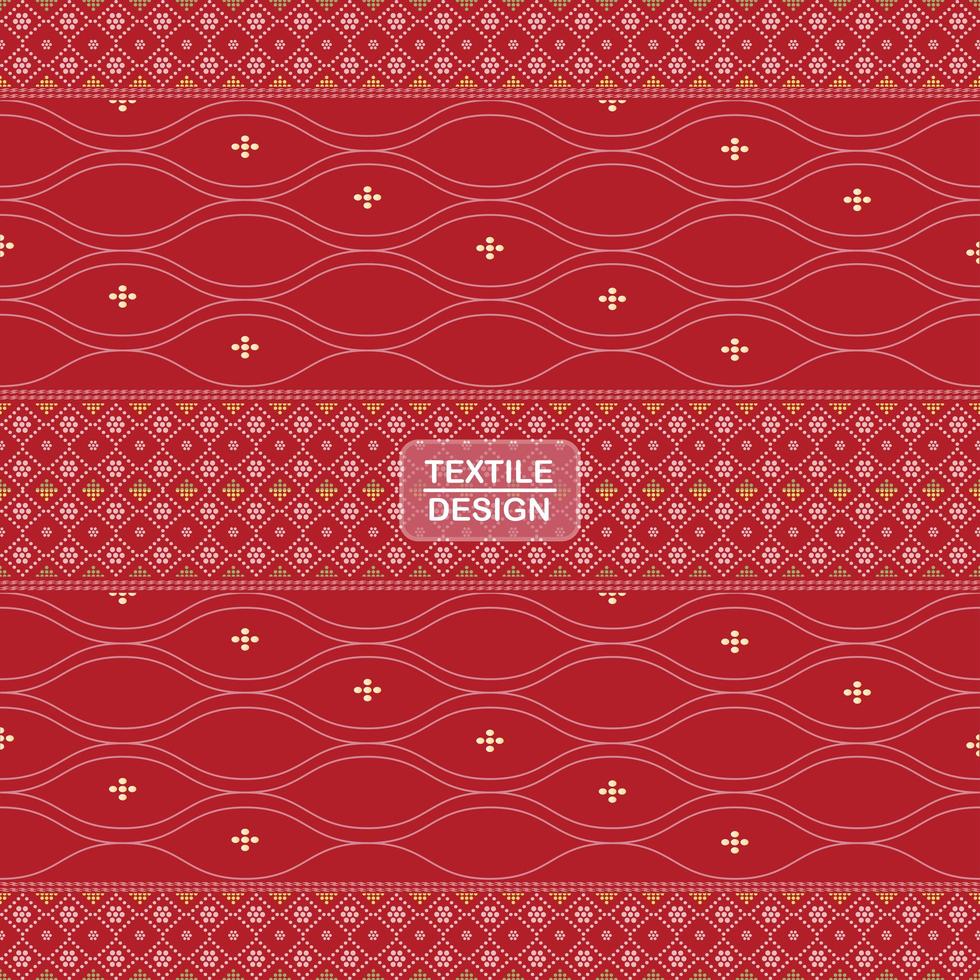 Seamless traditional textile bandhani sari border pattern vector