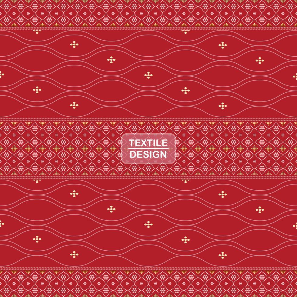 patrón de borde sari bandhani textil tradicional sin costuras vector