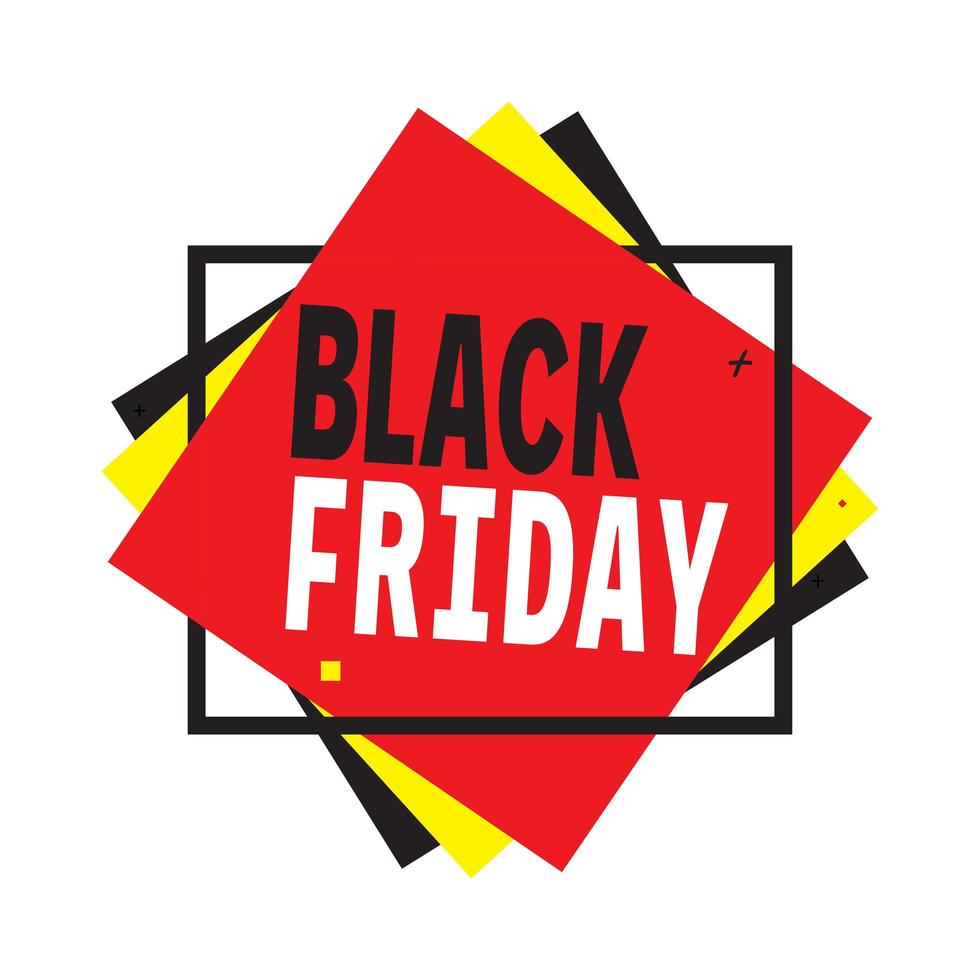 Black friday sale poster with layered squares vector