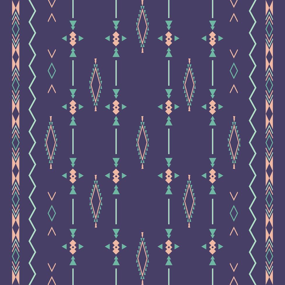 Aztec ethnic tribal seamless pattern with geometric shapes vector