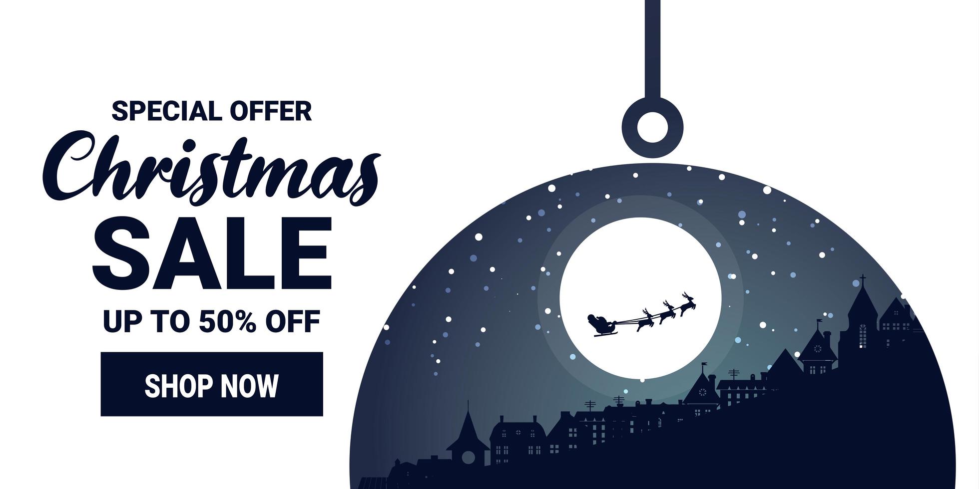 banner de marketing de promoción de venta de navidad e invierno vector