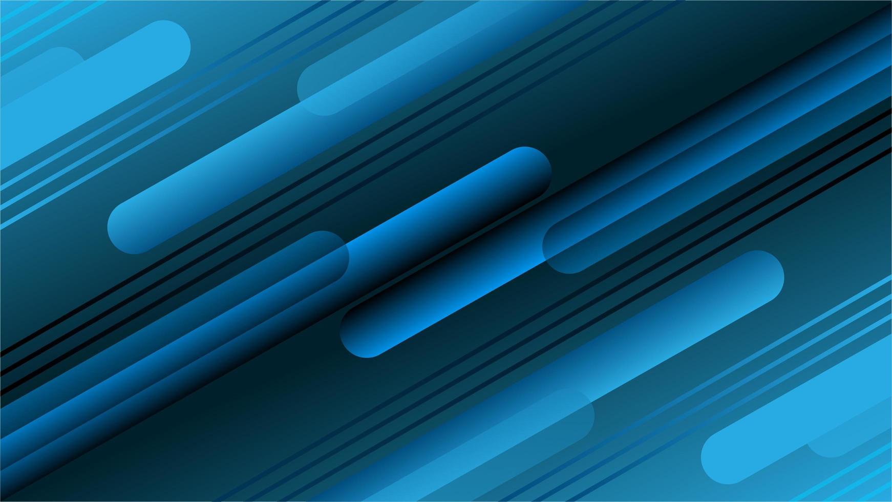 Blue gradient angled rounded stripes vector