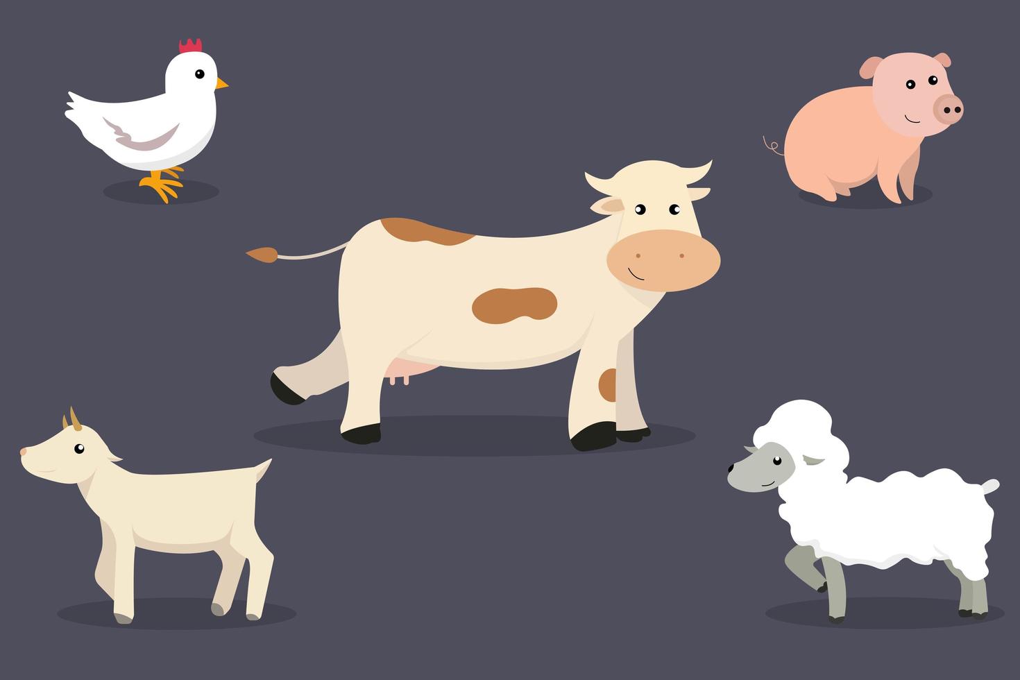 colección de animales de granja vector