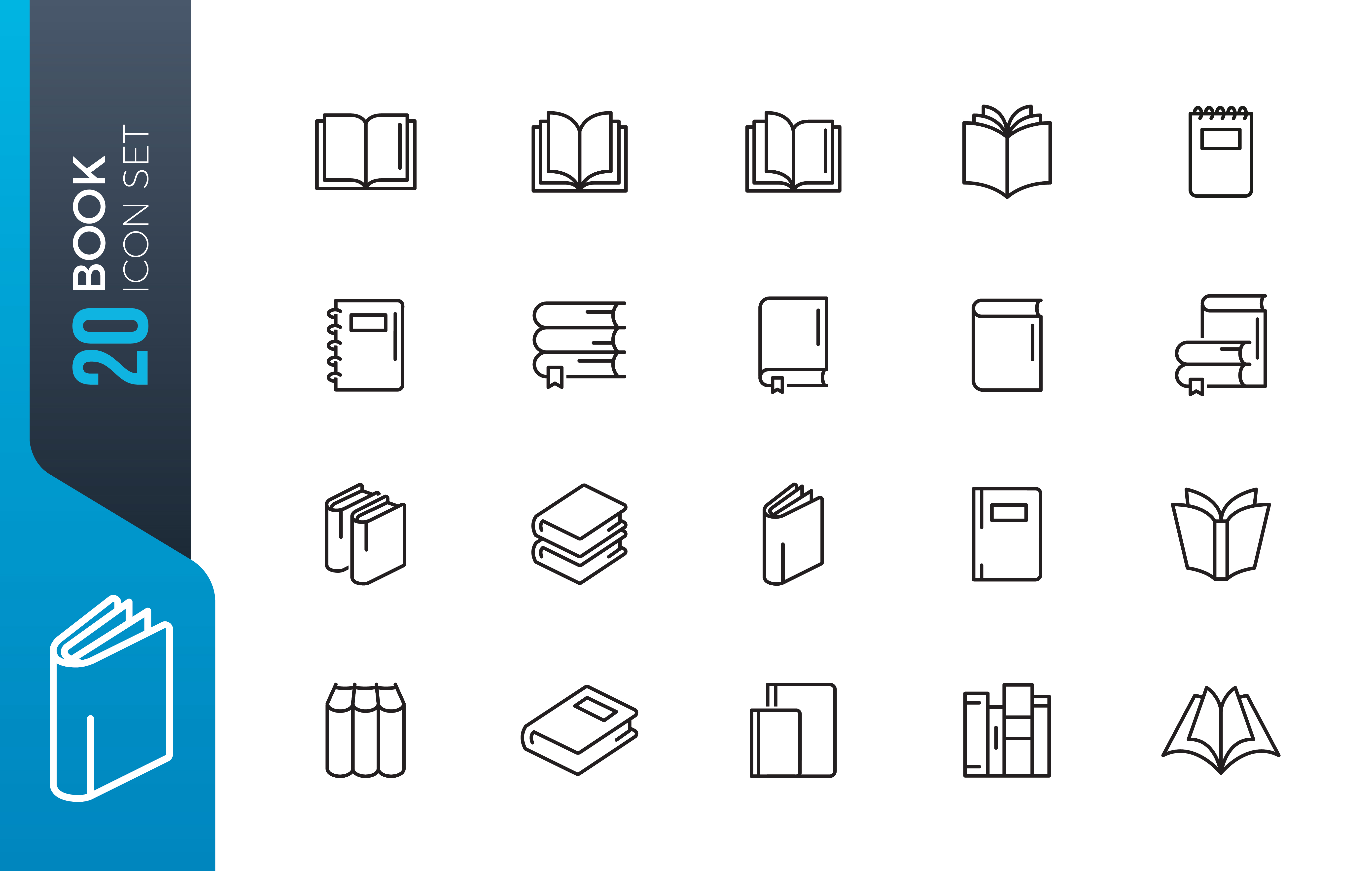 Minimal book icon set 1505696 Vector Art at Vecteezy