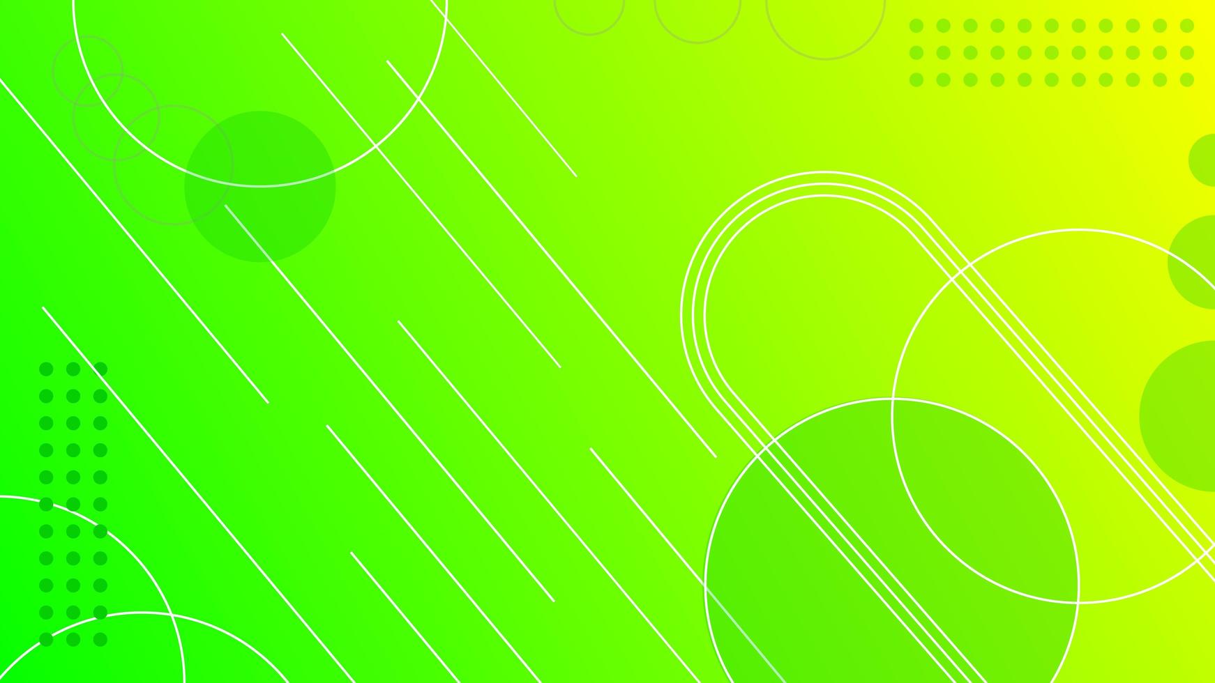 Flat yellow green gradient geometric composition vector