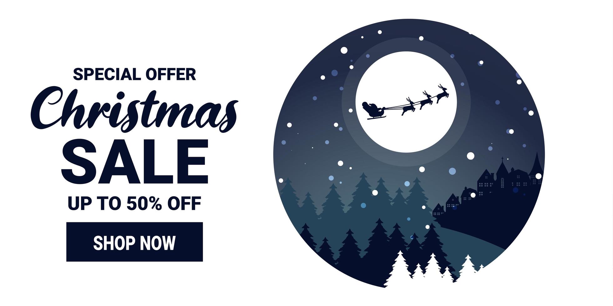 Christmas and winter sale promotion marketing banner vector