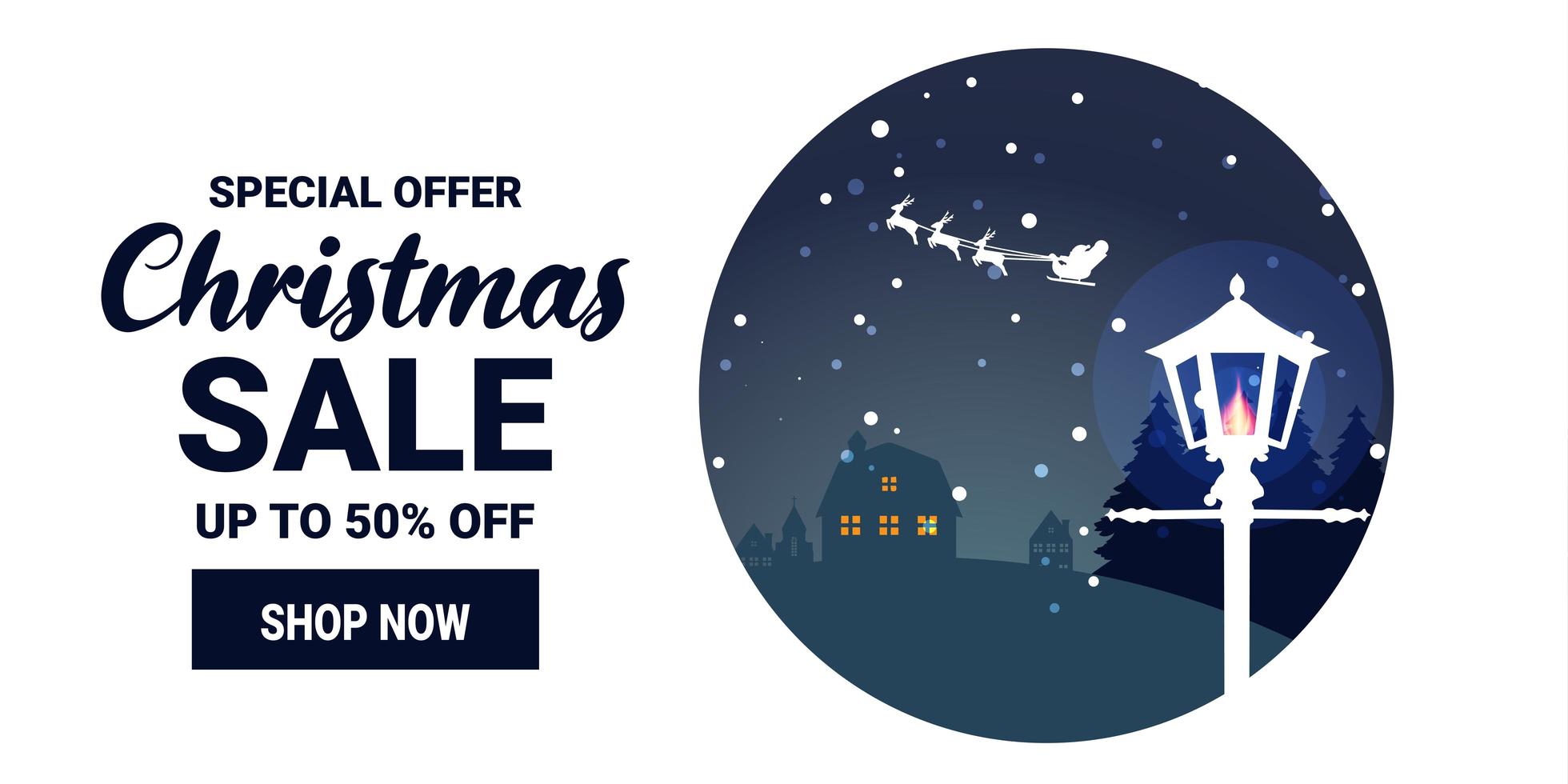 Christmas and winter sale promotion marketing banner vector