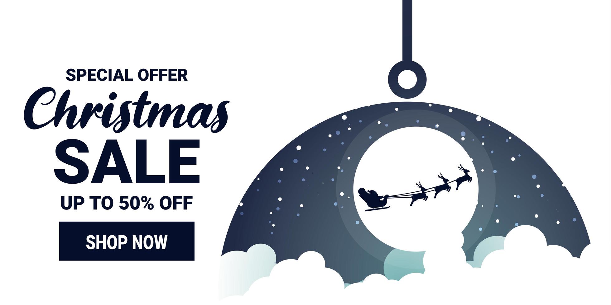 Christmas and winter sale promotion marketing banner vector